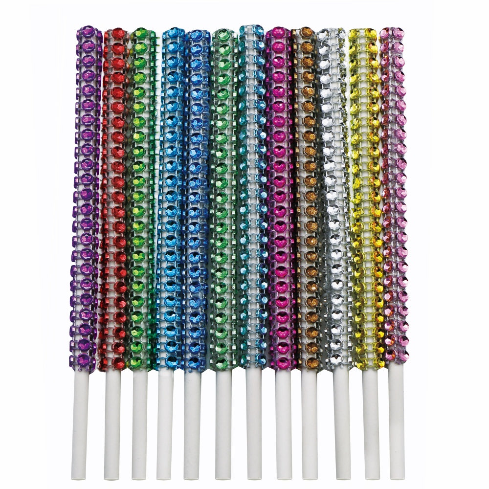 Sparkling Rhinestone Bling 24 Pack 6-Inch Paper Cake Pop Sticks: Elevate Your Lollipop, Cakepop, Apple, and Candy Buffet Treats with Style and Glamour for Unforgettable Party Favors