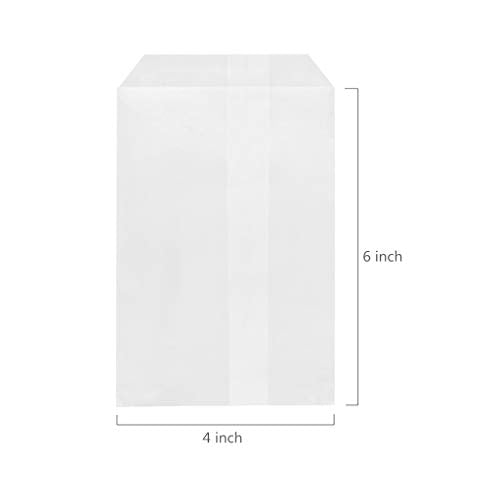 Wholesale (10 Pack) - Semi-Transparent Flat Glassine Waxed Paper Treat Bags - Perfect for Bakery Delights, Cookies, Candies, Desserts, and Chocolate Party Favors. 1 Pack - 100 pcs, Size: 4'' x 6'