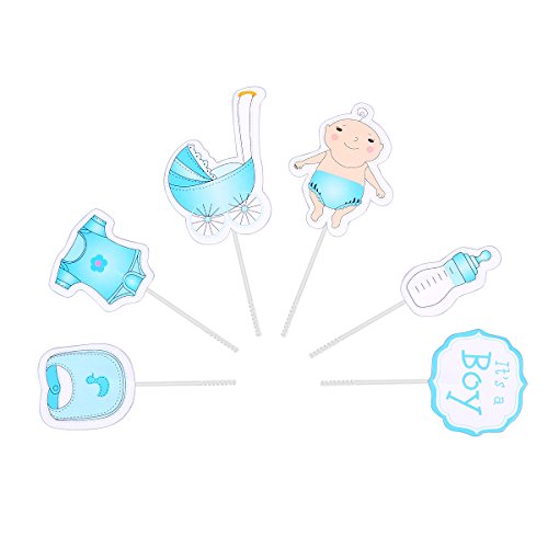 Wholesale (10 Pack) - Baby Shower Cupcake Toppers: It's a Boy! Adorable Cake Decorations in Blue for Kids' Party Delight