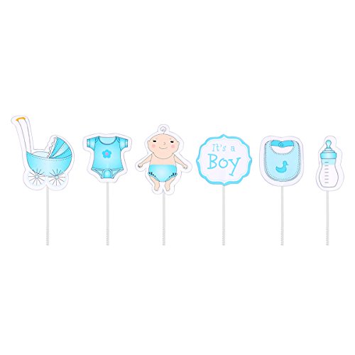 Wholesale (10 Pack) - Baby Shower Cupcake Toppers: It's a Boy! Adorable Cake Decorations in Blue for Kids' Party Delight