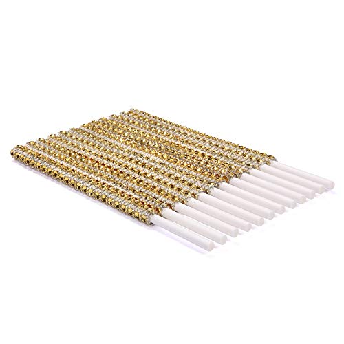 Wholesale (10 Pack) - Sparkling Rhinestone Bling 24 pcs 6-Inch Paper Cake Pop Sticks: Elevate Your Lollipop, Cakepop, Apple, and Candy Buffet Treats with Style and Glamour for Unforgettable Party Favors