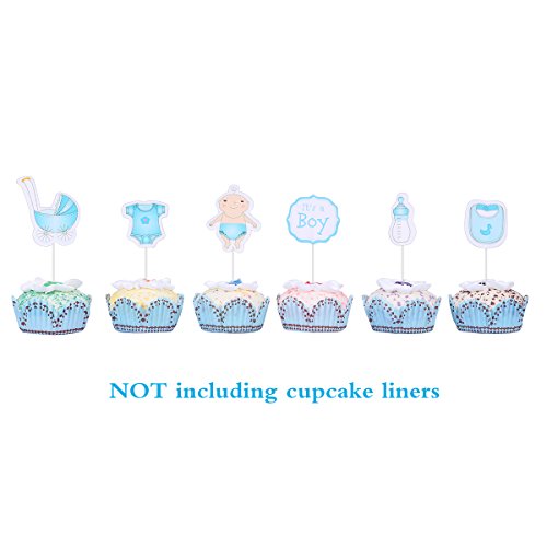 Wholesale (10 Pack) - Baby Shower Cupcake Toppers: It's a Boy! Adorable Cake Decorations in Blue for Kids' Party Delight