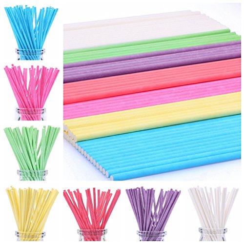 Wholesale (10 Pack) - Vibrant 4-Inch Colored Lollipop Sticks - Enhance Your Cake Pops, Apples, and Candy with 7 Eye-Catching Colors