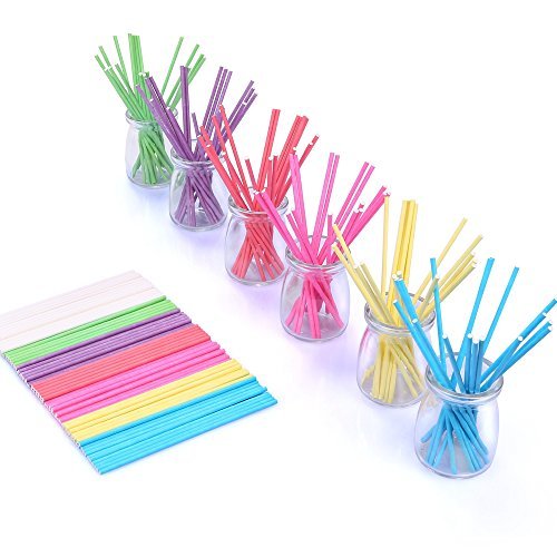 Wholesale (10 Pack) - Vibrant 4-Inch Colored Lollipop Sticks - Enhance Your Cake Pops, Apples, and Candy with 7 Eye-Catching Colors