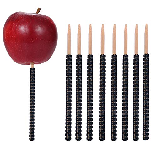 Wholesale (10 Pack) - Bamboo Candy Apple Sticks with Rhinestone Bling - Enhance Your Cake Pops, Chocolate Caramel Apples, and Skewer Buffets with Glamour! 24 pcs, 6-Inch Sticks for Stylish Party Favors