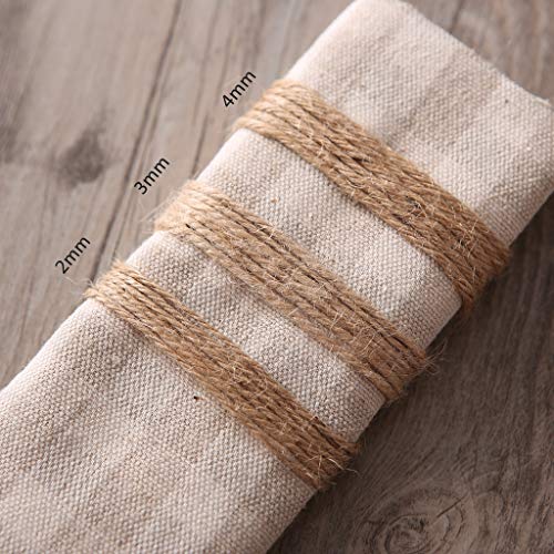 Natural Jute Twine String Rolls - Perfect for Artworks, Crafts, Gift Wrapping, Picture Display, and Gardening