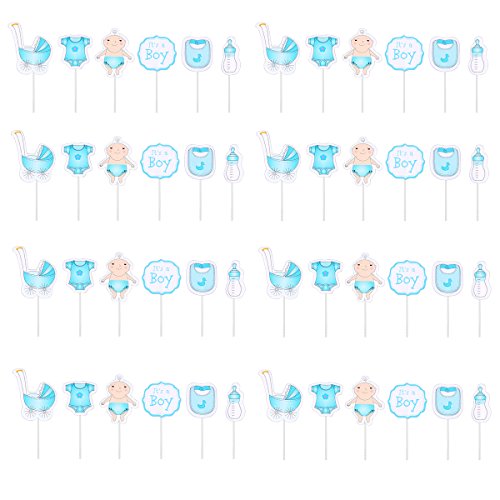 Wholesale (10 Pack) - Baby Shower Cupcake Toppers: It's a Boy! Adorable Cake Decorations in Blue for Kids' Party Delight