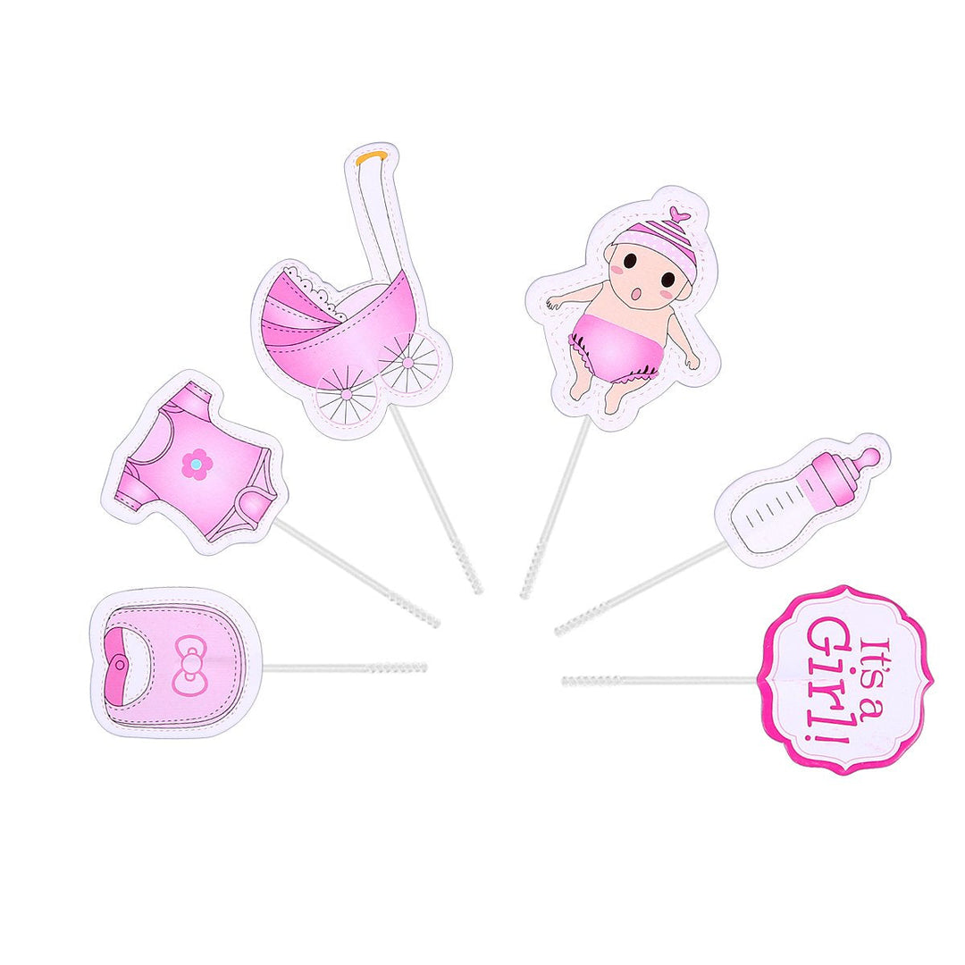 Wholesale (10 Pack) - Baby Shower Cupcake Toppers: It's a Girl! Charming Pink Cake Decorations for a Delightful Kids' Party