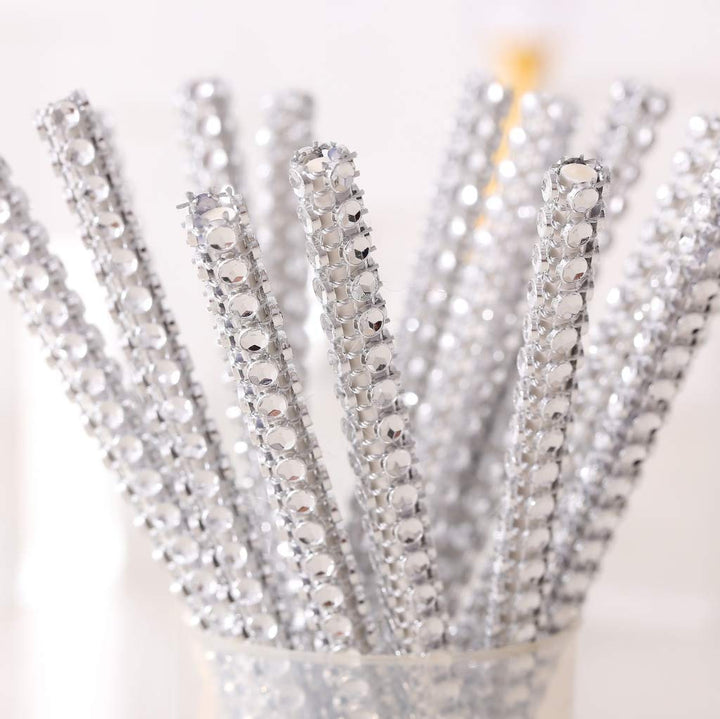 Sparkling Rhinestone Bling 24 Pack 6-Inch Paper Cake Pop Sticks: Elevate Your Lollipop, Cakepop, Apple, and Candy Buffet Treats with Style and Glamour for Unforgettable Party Favors