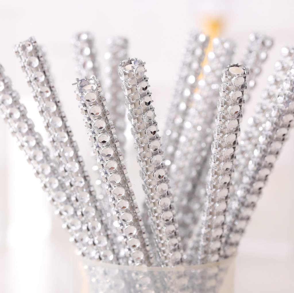 Wholesale (10 Pack) - Sparkling Rhinestone Bling 24 pcs 6-Inch Paper Cake Pop Sticks: Elevate Your Lollipop, Cakepop, Apple, and Candy Buffet Treats with Style and Glamour for Unforgettable Party Favors