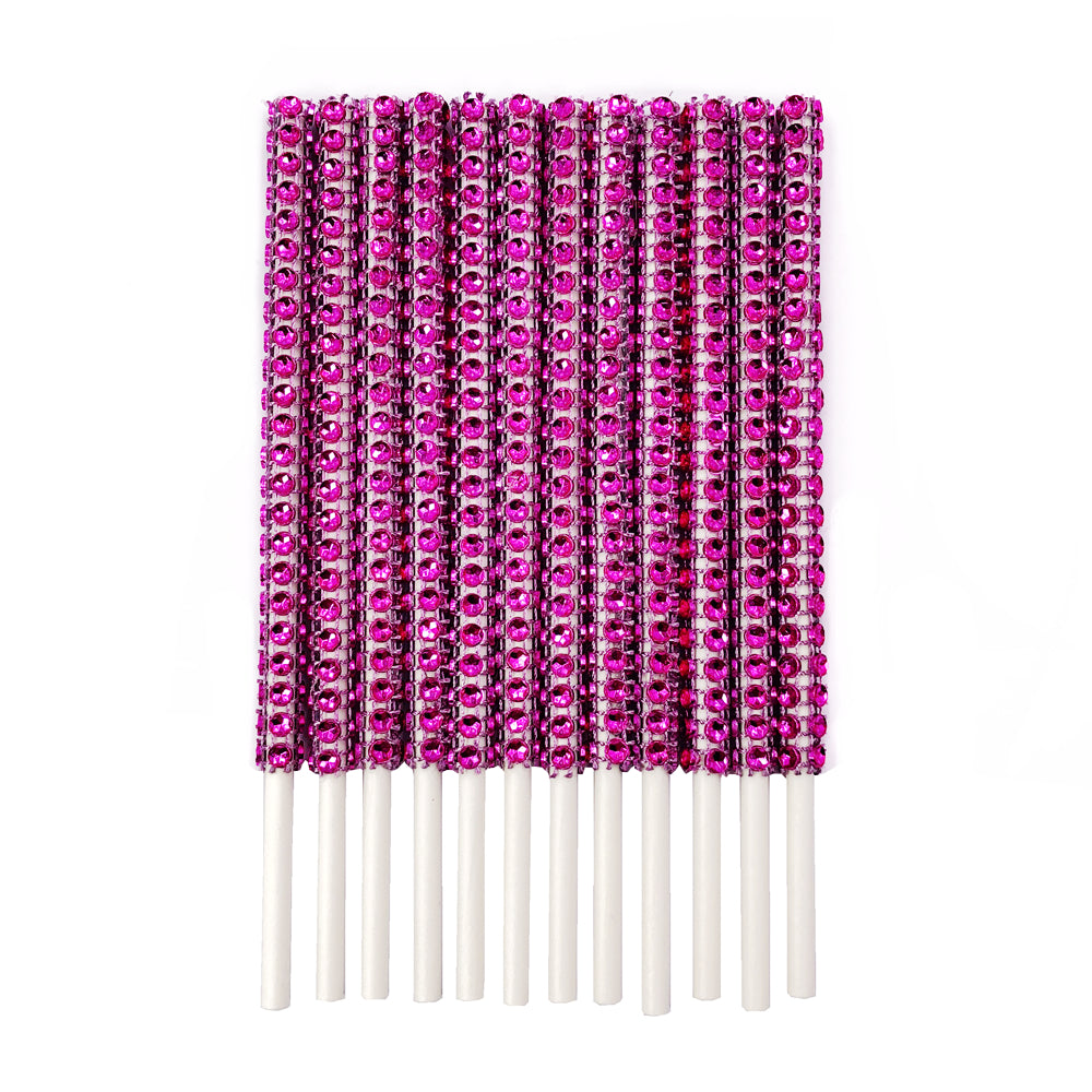 Sparkling Rhinestone Bling 24 Pack 6-Inch Paper Cake Pop Sticks: Elevate Your Lollipop, Cakepop, Apple, and Candy Buffet Treats with Style and Glamour for Unforgettable Party Favors