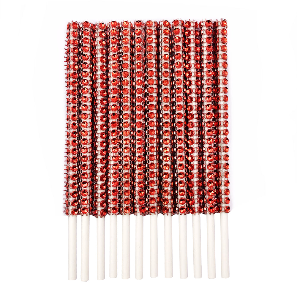 Sparkling Rhinestone Bling 24 Pack 6-Inch Paper Cake Pop Sticks: Elevate Your Lollipop, Cakepop, Apple, and Candy Buffet Treats with Style and Glamour for Unforgettable Party Favors