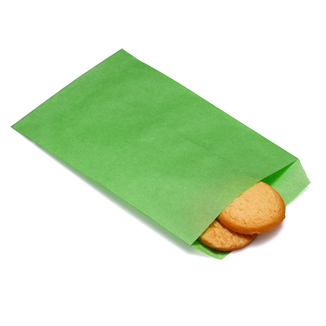 Wholesale (10 Pack) - Quotidian Flat Greaseproof Paper Bags - Mint Green Envelopes for Goodies, Cookies, Candy, Wedding, and Birthday Parties. 1 Pack - 100 pcs for Stylish Celebrations