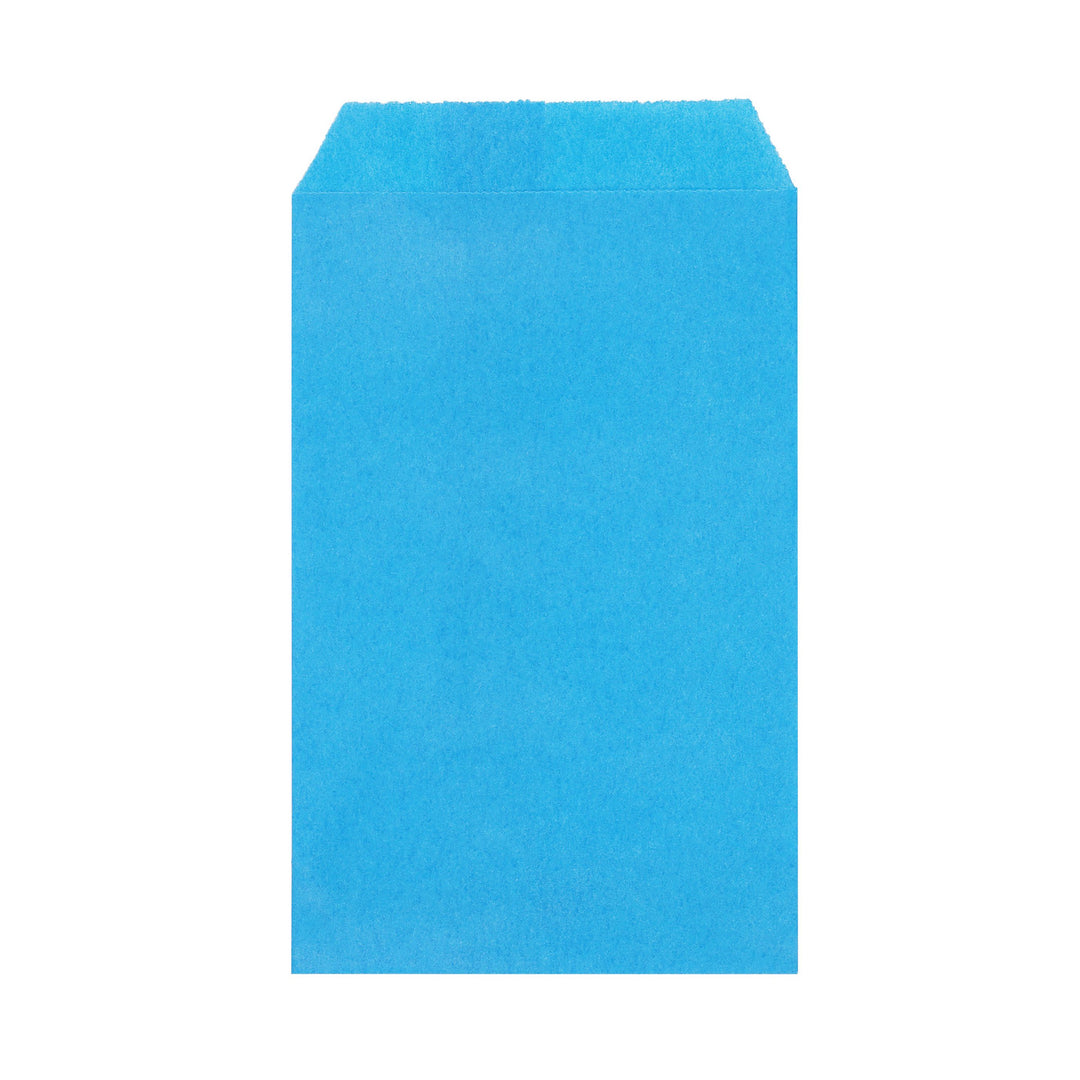 Quotidian Flat Greaseproof Paper Bags - Sky Blue Envelopes for Goodies, Cookies, Candy, Wedding, and Birthday Parties. Pack of 100 for Stylish Celebrations