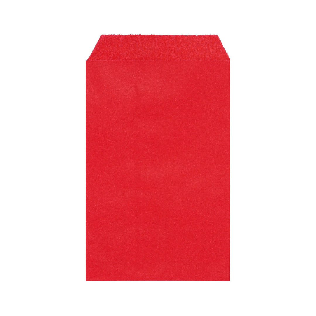 Wholesale (10 Pack) - Quotidian Flat Greaseproof Paper Bags - Strawberry Red Envelopes for Goodies, Cookies, Candy, Wedding. 1 Pack - 100 pcs for Stylish Celebrations