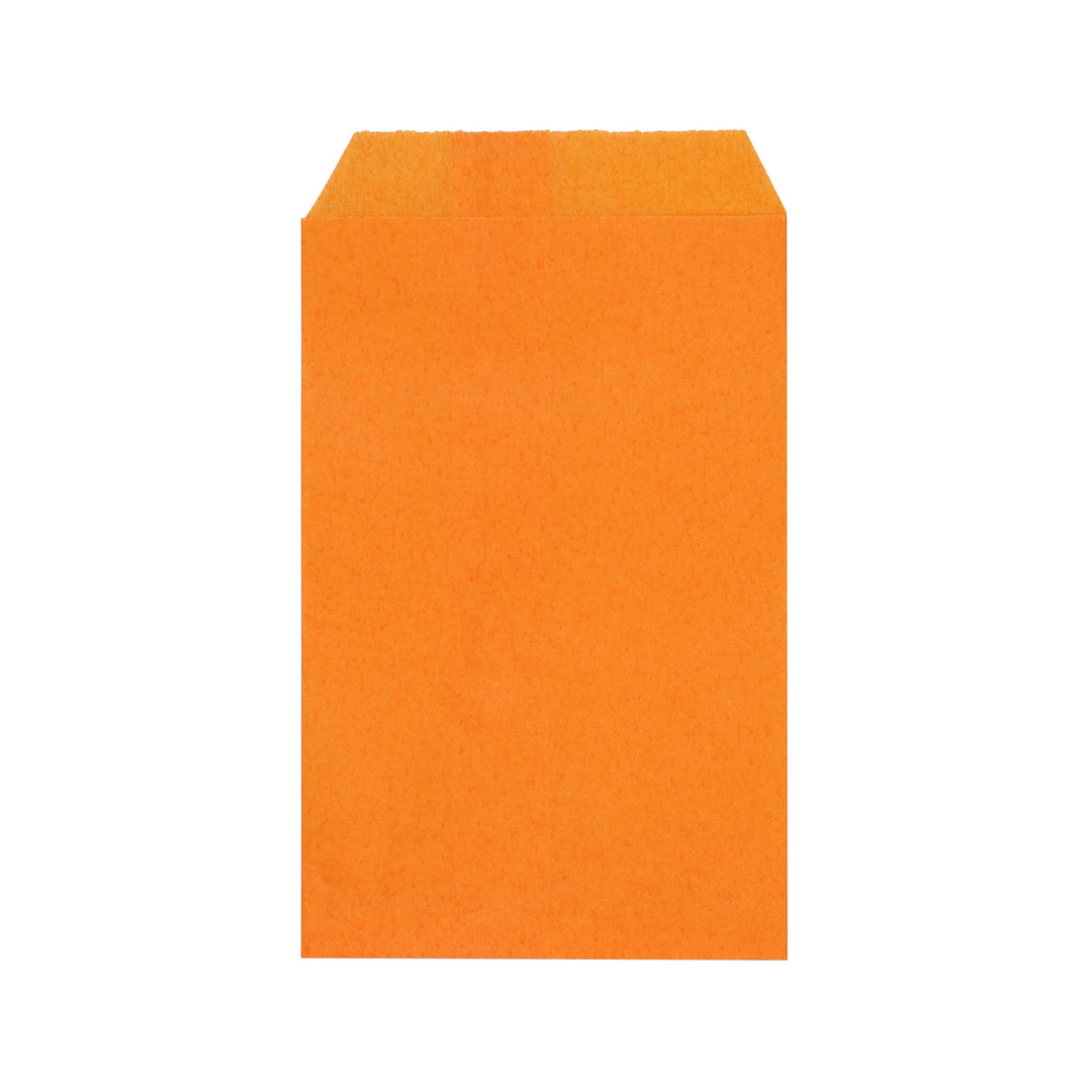 Quotidian Flat Greaseproof Paper Bags - Orange Envelopes for Goodies, Cookies, Candy, Wedding, and Birthday Parties. Pack of 100 for Stylish Celebrations