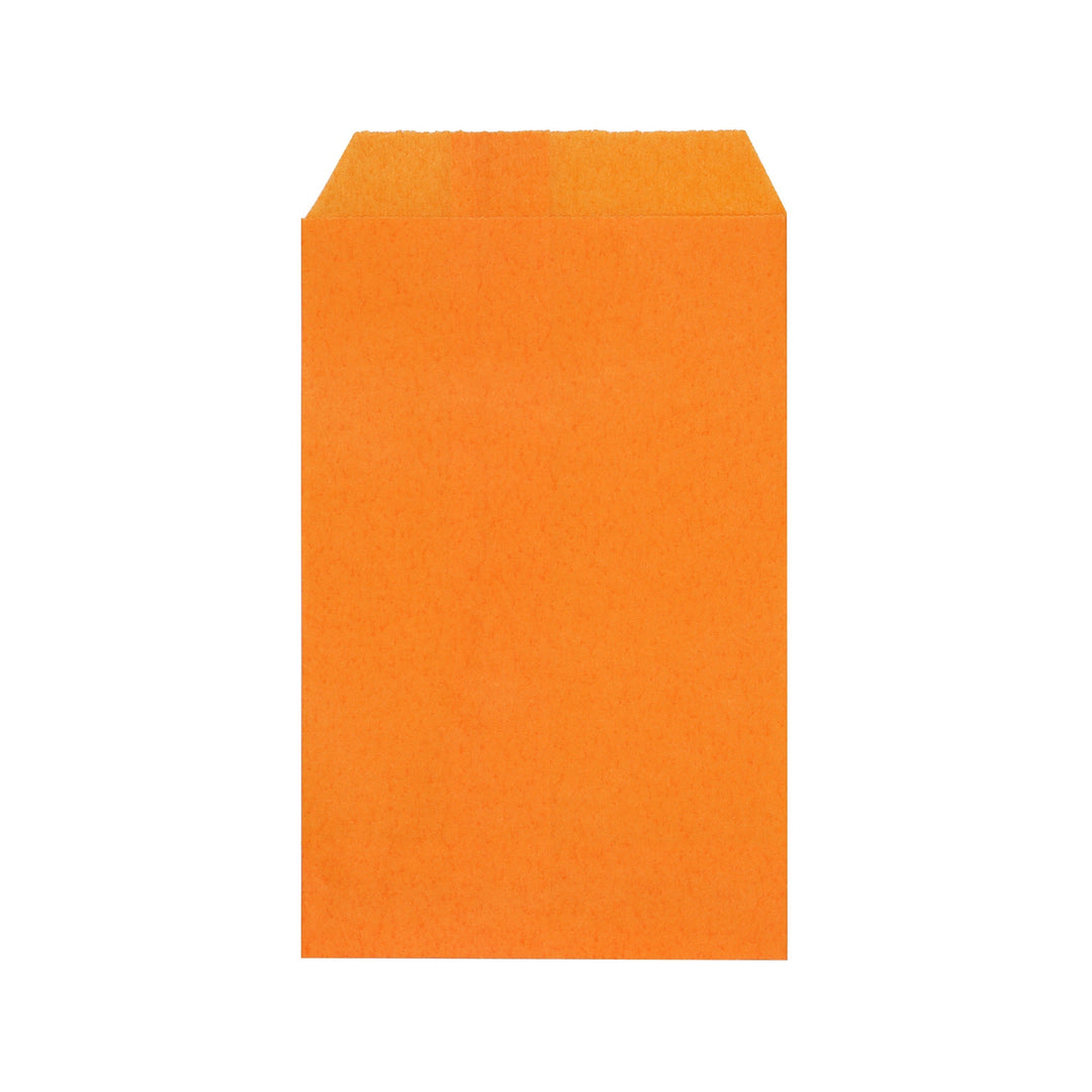 Wholesale (10 Pack) - Quotidian Flat Greaseproof Paper Bags - Orange Envelopes for Goodies, Cookies, Candy, Wedding, and Birthday Parties. 1 Pack - 100 pcs for Stylish Celebrations