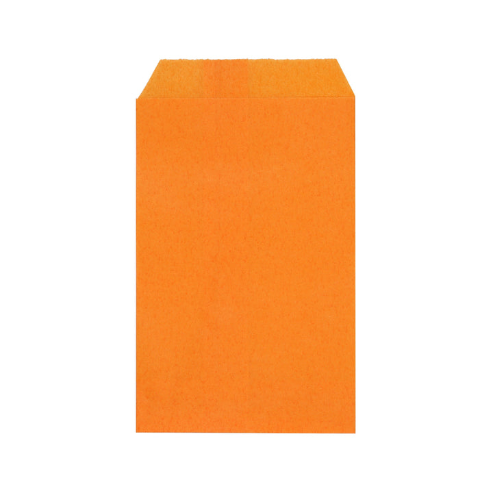 Wholesale (10 Pack) - Quotidian Flat Greaseproof Paper Bags - Orange Envelopes for Goodies, Cookies, Candy, Wedding, and Birthday Parties. 1 Pack - 100 pcs for Stylish Celebrations