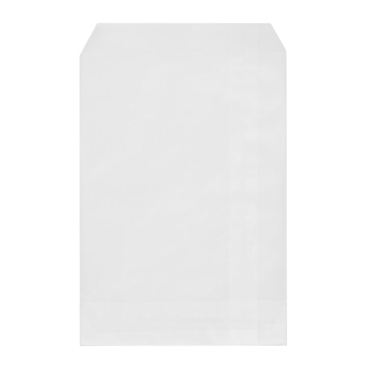 Quotidian Flat Greaseproof Paper Bags - Elegant White Envelopes for Goodies, Cookies, Candy, Wedding, and Birthday Parties. Pack of 100 for Stylish Celebrations