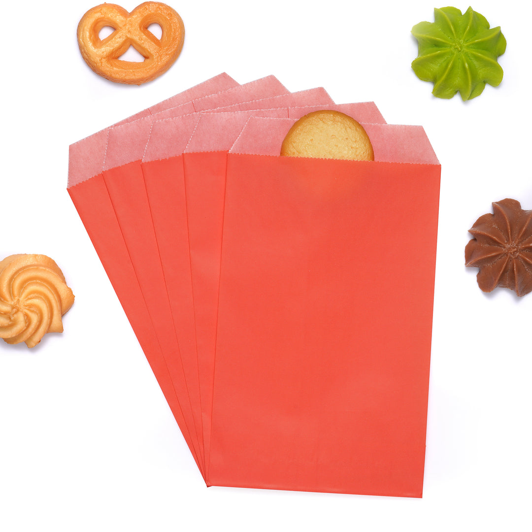 Flat Glassine Waxed Paper Treat Bags Semi-Transparent for Bakery Cookies Candies Dessert Chocolate Party Favor, Pack of 100 (4'' x 6'')