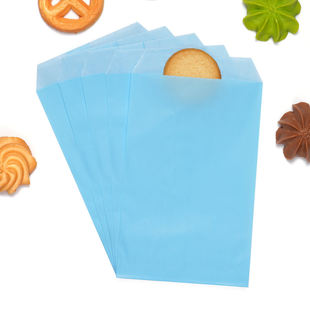 Flat Glassine Waxed Paper Treat Bags Semi-Transparent for Bakery Cookies Candies Dessert Chocolate Party Favor, Pack of 100 (4'' x 6'')