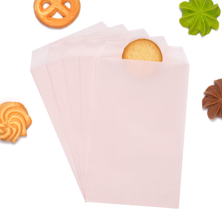 Flat Glassine Waxed Paper Treat Bags Semi-Transparent for Bakery Cookies Candies Dessert Chocolate Party Favor, Pack of 100 (4'' x 6'')