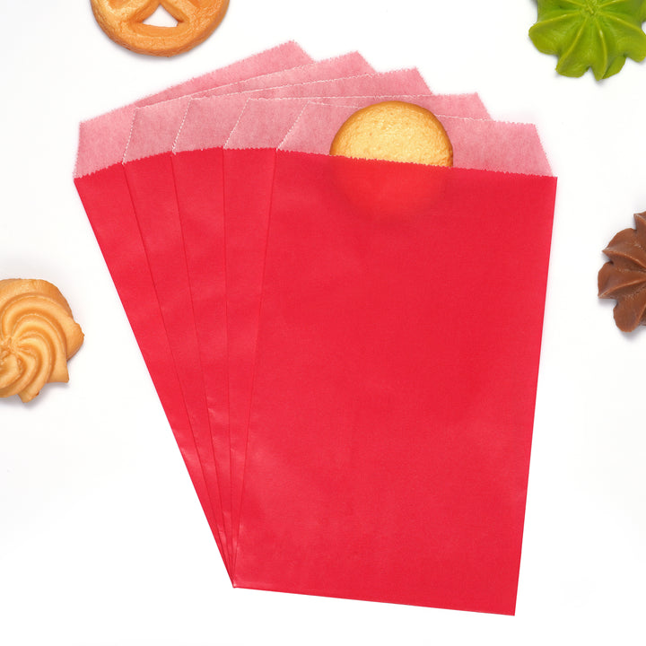 Flat Glassine Waxed Paper Treat Bags Semi-Transparent for Bakery Cookies Candies Dessert Chocolate Party Favor, Pack of 100 (4'' x 6'')