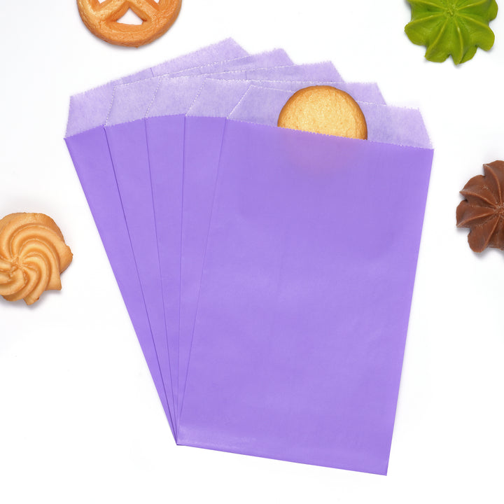 Flat Glassine Waxed Paper Treat Bags Semi-Transparent for Bakery Cookies Candies Dessert Chocolate Party Favor, Pack of 100 (4'' x 6'')