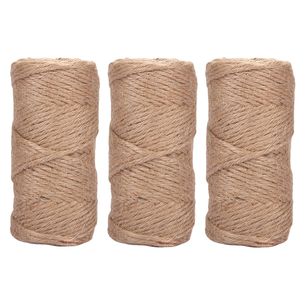 Natural Jute Twine String Rolls - Perfect for Artworks, Crafts, Gift Wrapping, Picture Display, and Gardening.