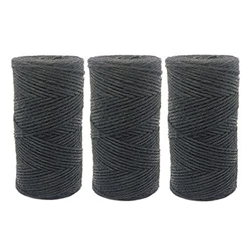 Quotidian Black Jute Twine String Rolls - Perfect for Artworks, Crafts, Gift Wrapping, Picture Display, and Gardening