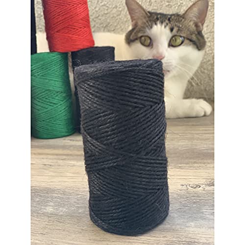 Quotidian Black Jute Twine String Rolls - Perfect for Artworks, Crafts, Gift Wrapping, Picture Display, and Gardening