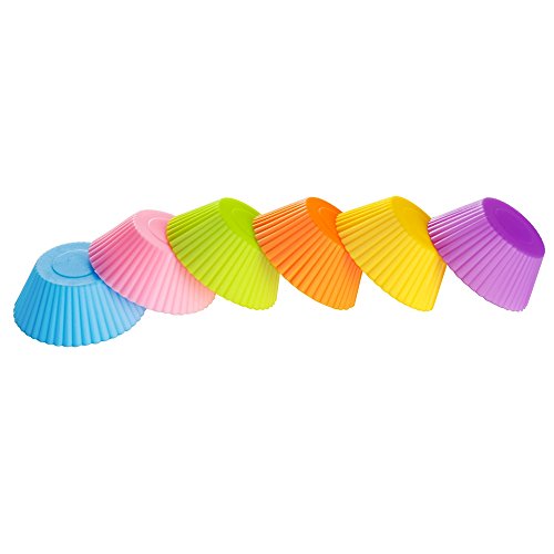 Wholesale (10 Pack) - 1 Pack -24 pcs Mini Muffin Pan - Reusable Silicone Cupcake Molds (2 inches) - Nonstick Truffle Cake Pan Set in 6 Vibrant Colors for Small Baking Cups