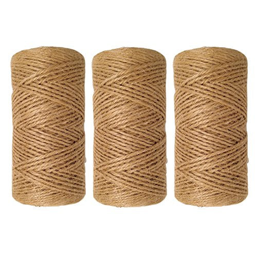 Natural Jute Twine String Rolls - Perfect for Artworks, Crafts, Gift Wrapping, Picture Display, and Gardening.