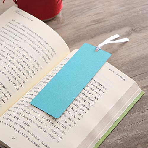 30-Pack DIY Blank Colored Paper Bookmarks with Ribbon