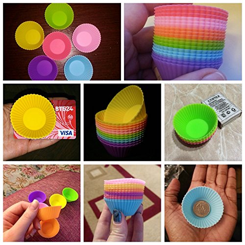 Wholesale (10 Pack) - 1 Pack -24 pcs Mini Muffin Pan - Reusable Silicone Cupcake Molds (2 inches) - Nonstick Truffle Cake Pan Set in 6 Vibrant Colors for Small Baking Cups